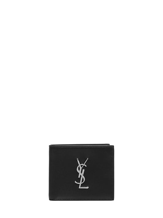 Black calf leather East/West Monogram wallet