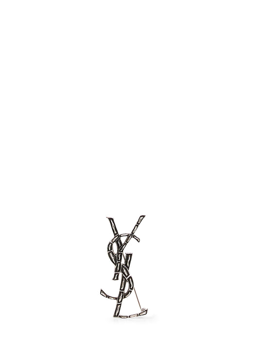 Oxidized silver metal Cassandre crocodile brooch