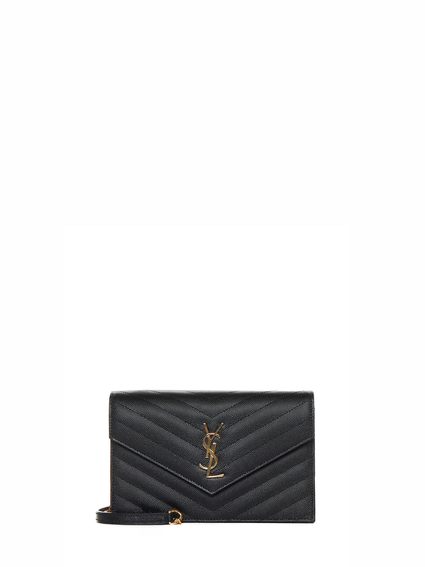 Pochette envelope con catena Cassandre Classica nera