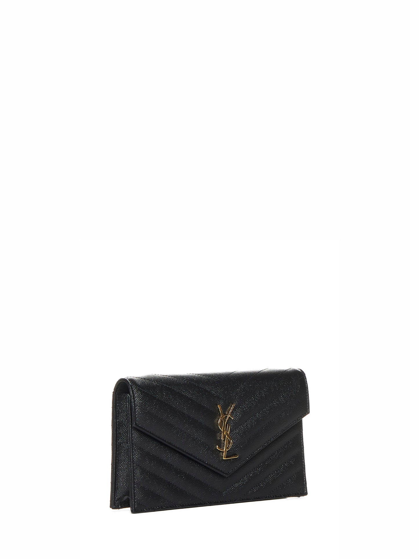 Pochette envelope con catena Cassandre Classica nera