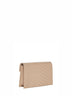 Dark beige Cassandre Classic envelope clutch with chain shoulde strap