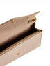 Dark beige Cassandre Classic envelope clutch with chain shoulde strap