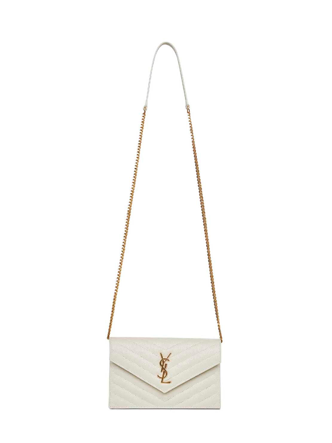 Pochette envelope con catena Cassandre Classica panna