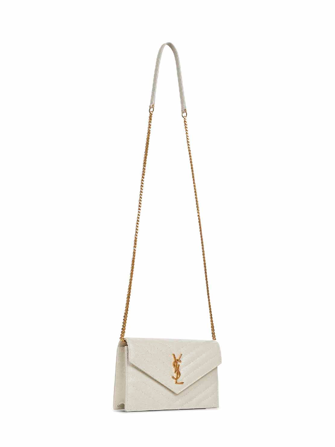Pochette envelope con catena Cassandre Classica panna