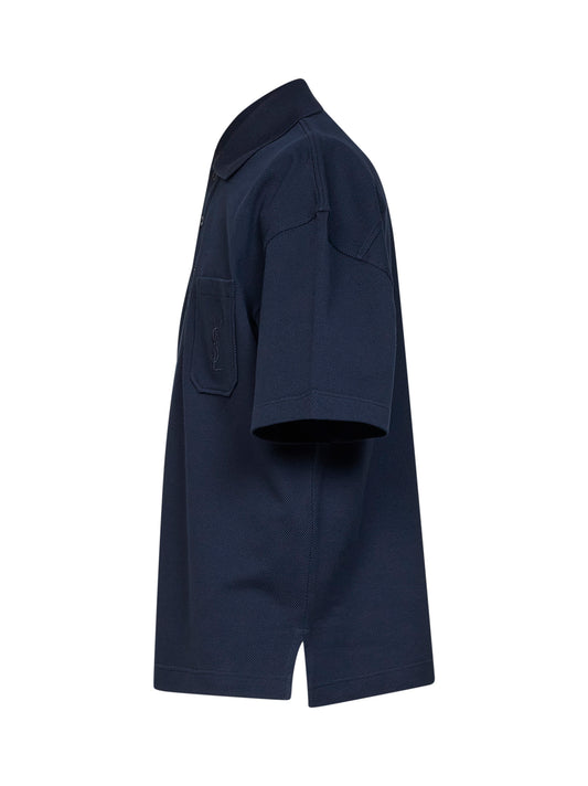 Blue cotton piqué Cassandre polo shirt