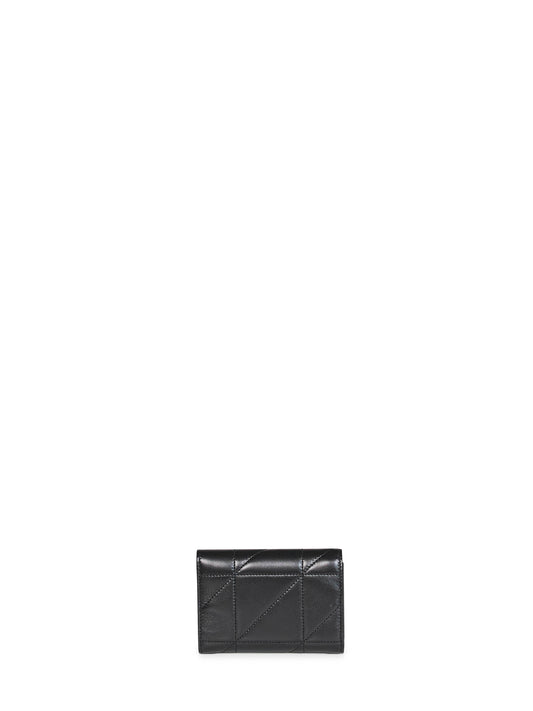 Portafoglio tri-fold sottile Jamie in pelle di agnello<BR/>