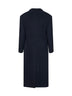 Navy blue double-face wool felt long coat