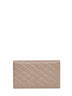 Clutch Paris in pelle goffrata grain de poudre color tortora<BR/>