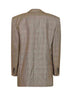 Blazer doppiopetto in lana Principe di Galles in beige