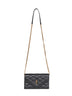 Borsa a spalla Paris con catena in pelle goffrata in nero <BR/>