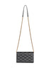 Borsa a spalla Paris con catena in pelle goffrata in nero <BR/>