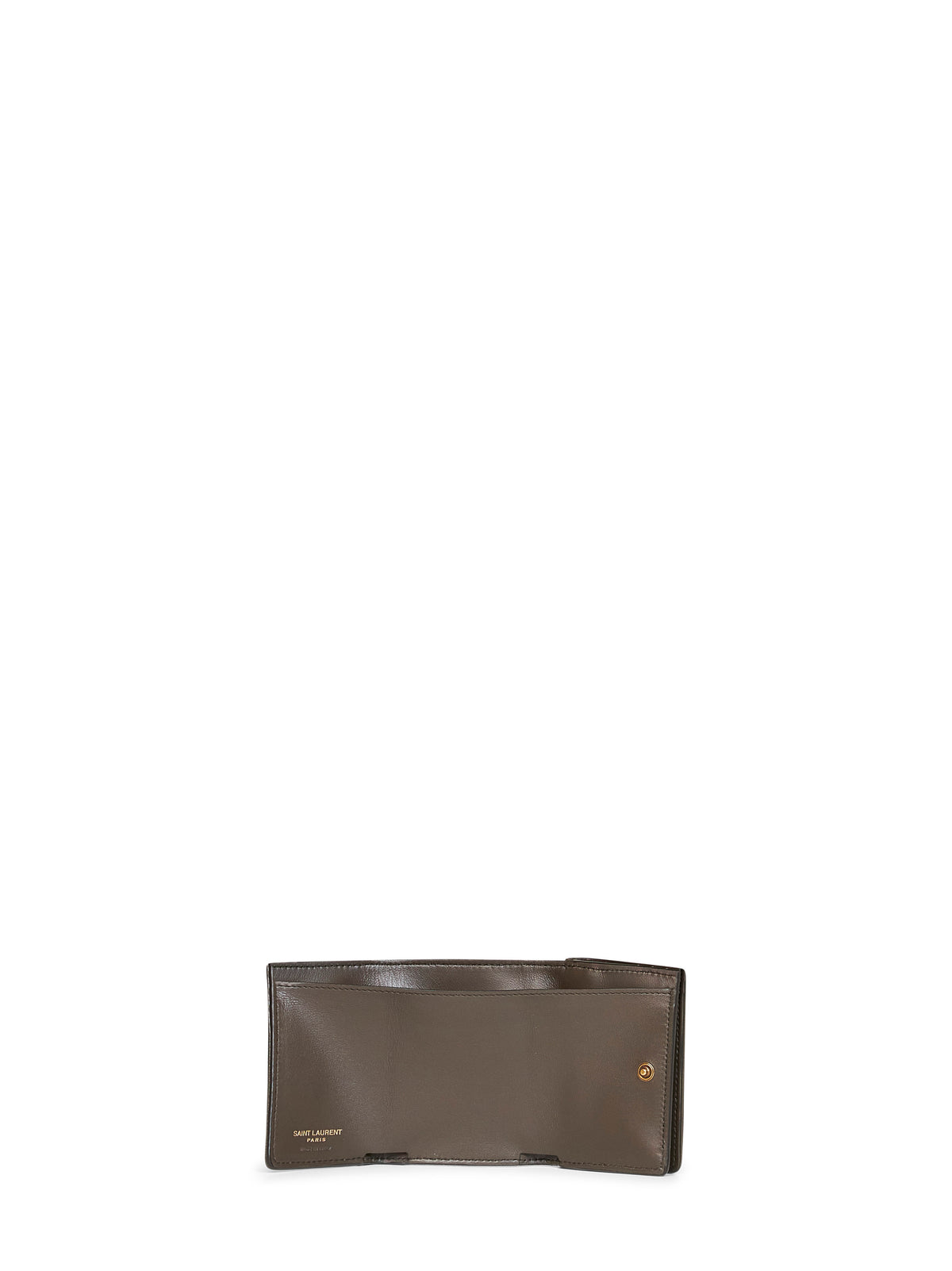 Green Niki slim tri-fold calf leather wallet <BR/>