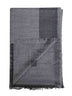 Sciarpa quadrata Cassandre in misto seta e cashmere antracite e nero<BR/>