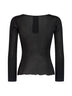 Black ribbed silk knit Cassandre top