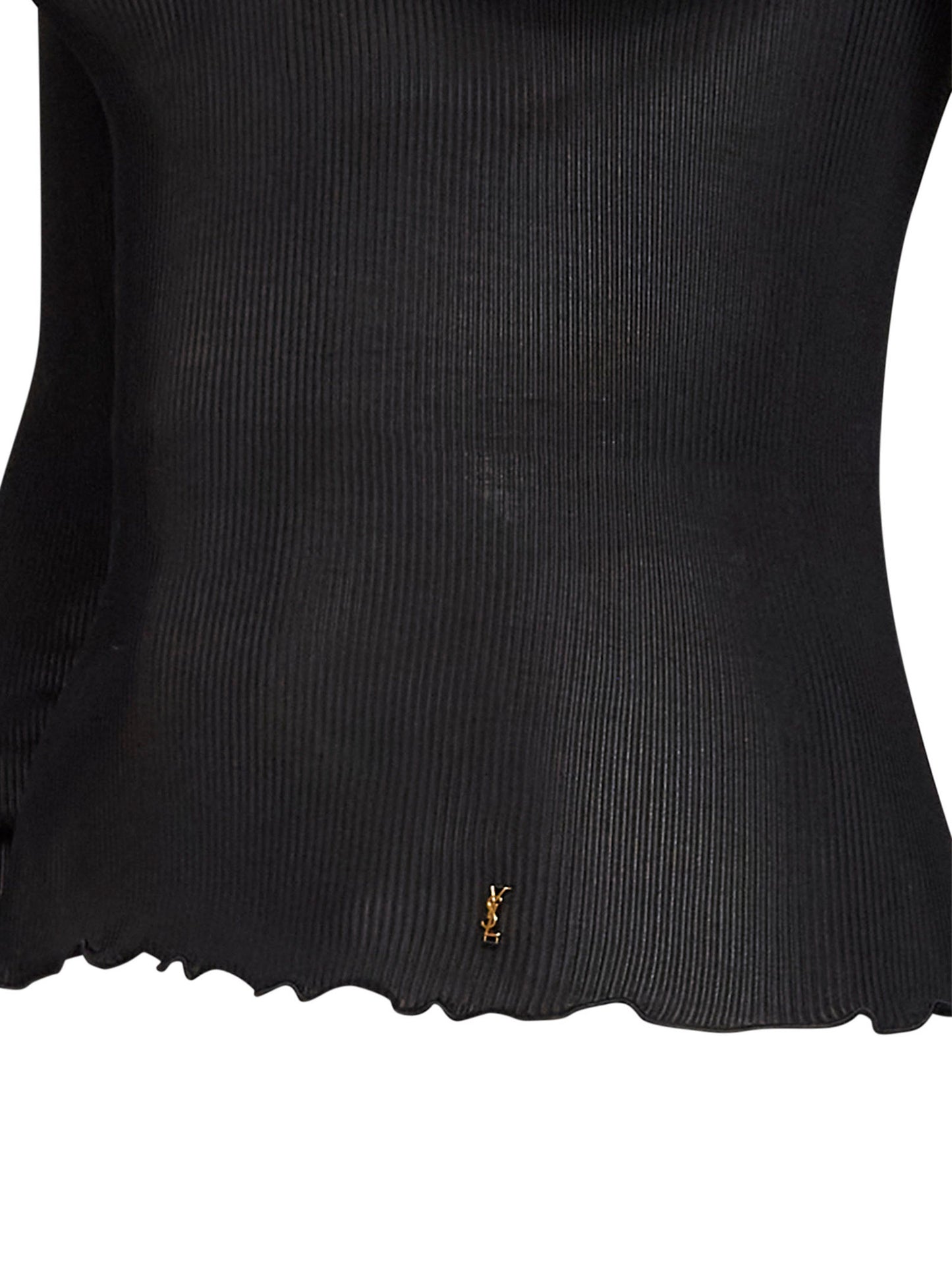 Black ribbed silk knit Cassandre top