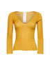 Yellow ribbed silk knit Cassandre top<BR/>