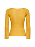 Yellow ribbed silk knit Cassandre top<BR/>