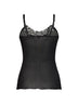 Black ribbed silk knit guipure tank top