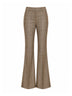 Beige checked flared trousers