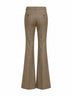 Beige checked flared trousers