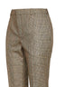 Beige checked flared trousers