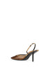 Pumps aperte sul retro Folie in rete e pitone in nero e marrone