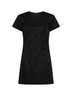 Black floral jacquard satin mini dress