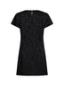 Black floral jacquard satin mini dress