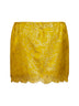 Minigonna barocca in jacquard e pizzo giallo