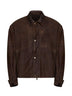 Brown vintage nappa leathe oversized jacket