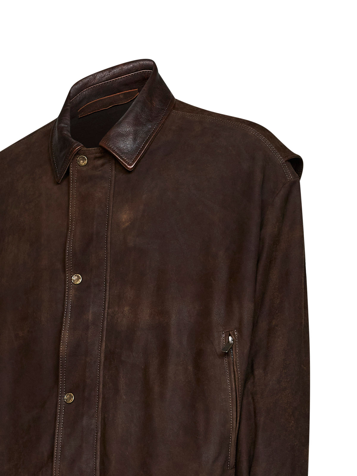 Brown vintage nappa leathe oversized jacket