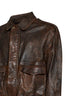 Brown vintage nappa leather bomber jacket