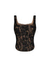 Top a corsetto in pizzo nero<BR/>