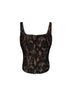 Top a corsetto in pizzo nero<BR/>