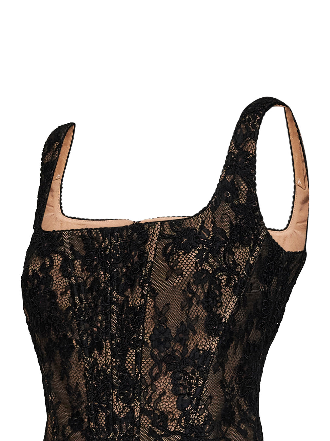 Top a corsetto in pizzo nero<BR/>