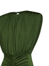 Olive jersey gathered long dress