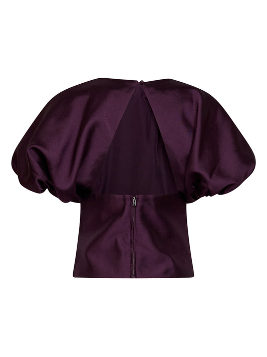 Purple taffeta short-sleeved top