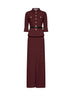 Maxi abito con cintura in twill marrone