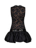 Black lace mini dress with bubble hem