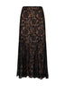 Black lace midi skirt