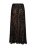 Black lace midi skirt