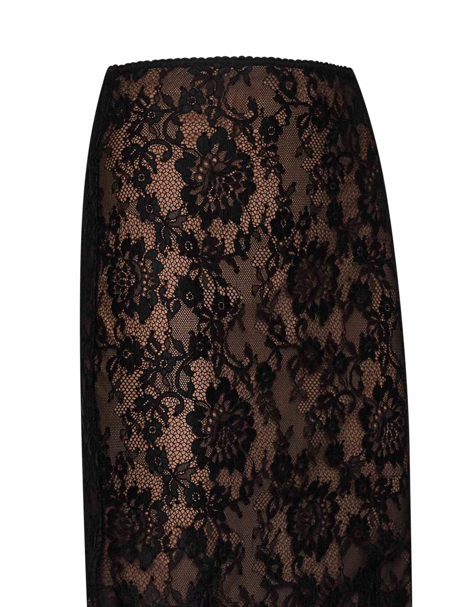 Black lace midi skirt