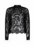 Blusa a maniche lunghe in pizzo nero