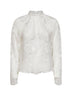 White lace long-sleeved blouse