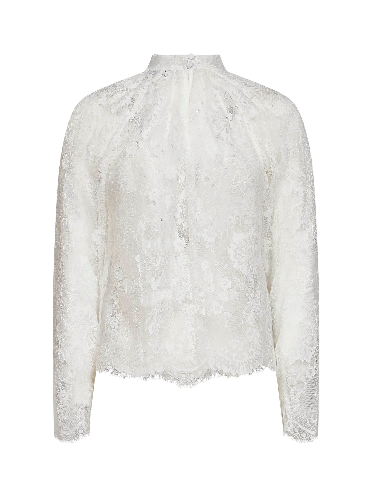 White lace long-sleeved blouse