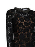Black lace long-sleeved mini dress