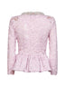 Top in pizzo rosa con orlo a peplo