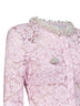 Top in pizzo rosa con orlo a peplo