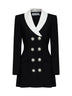 Black wool tailored blazer-style mini dress
