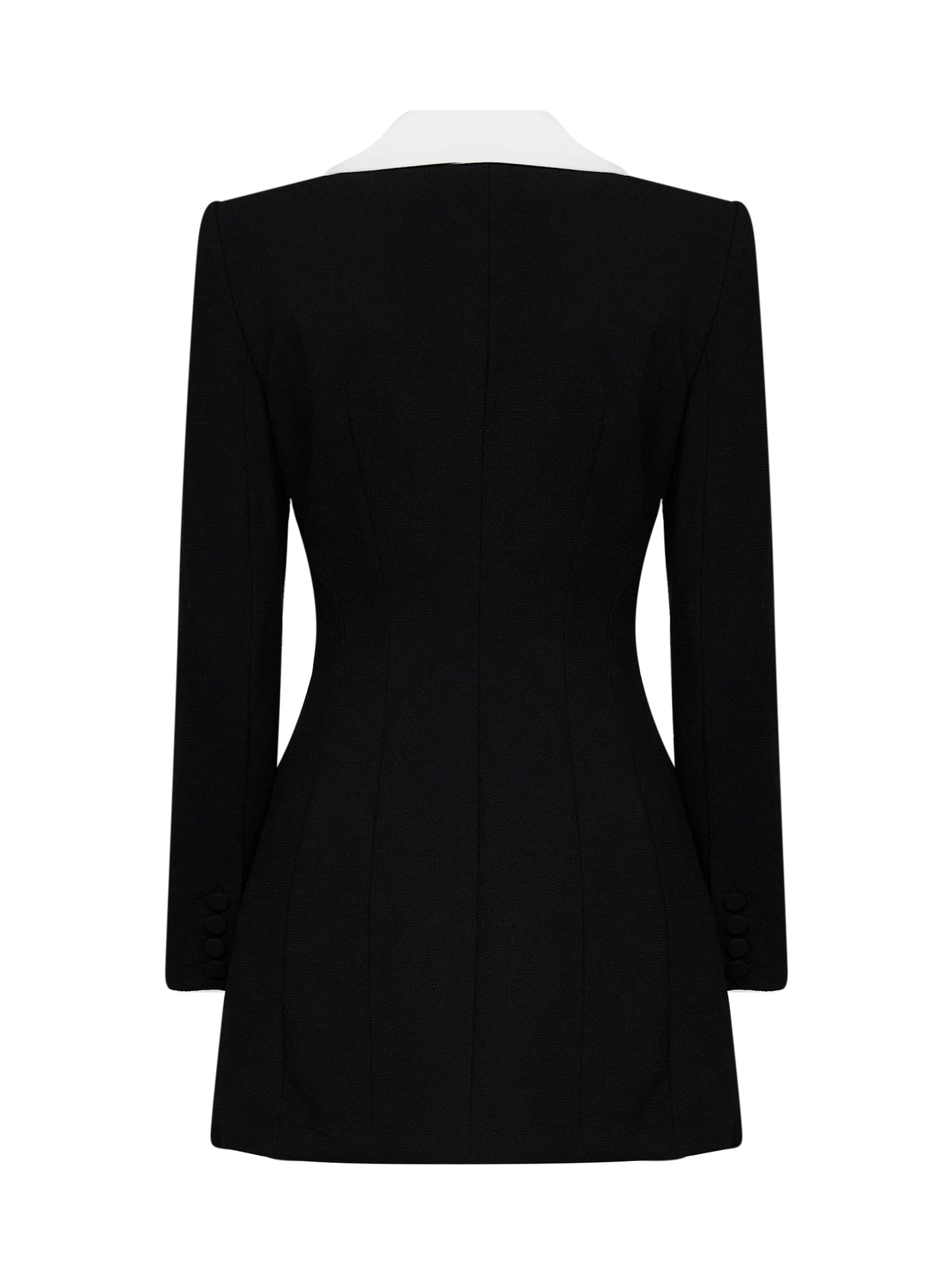 Black wool tailored blazer-style mini dress